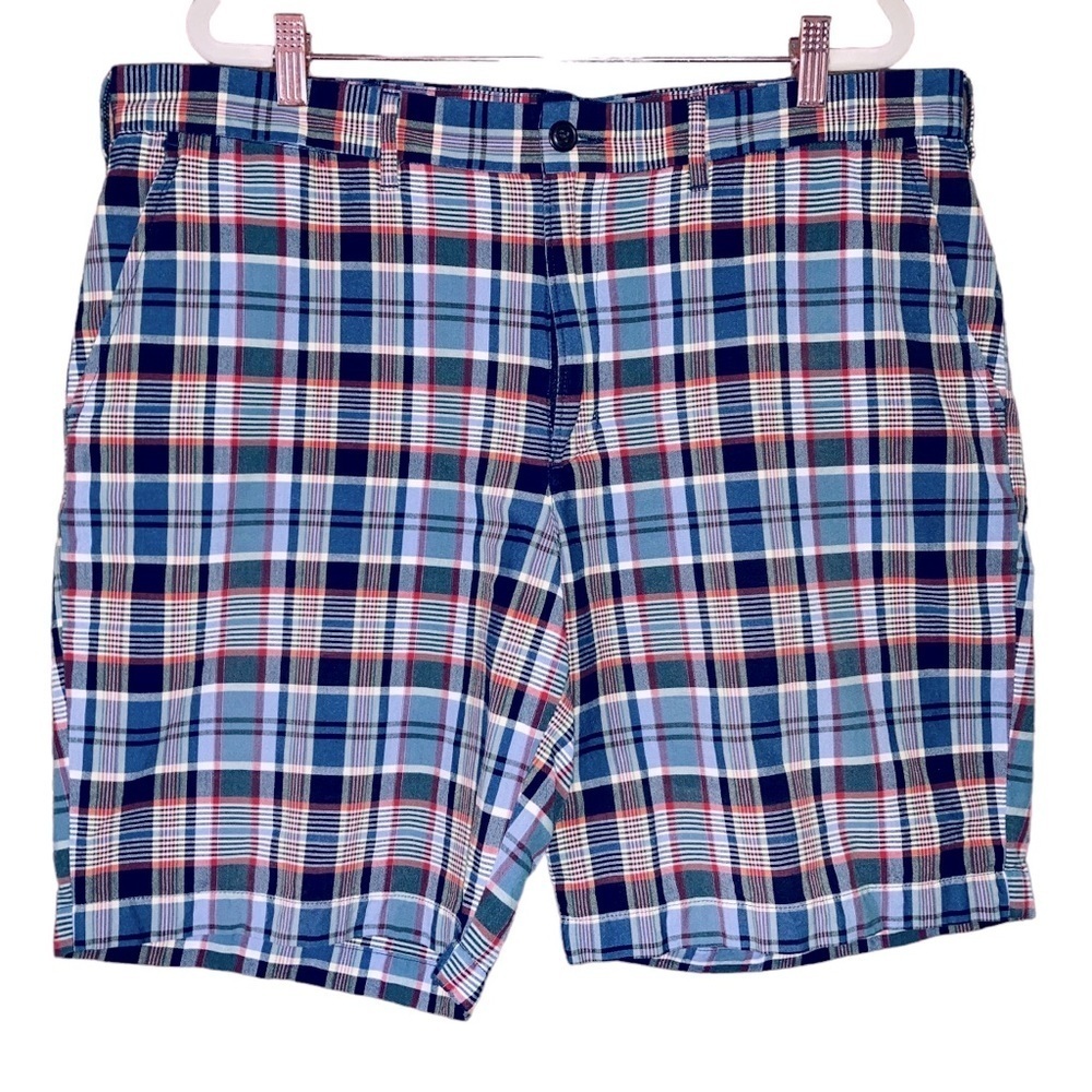 Lands’ End Men’s Plaid Traditional Fit 9” Cotton Shorts (Size 38)